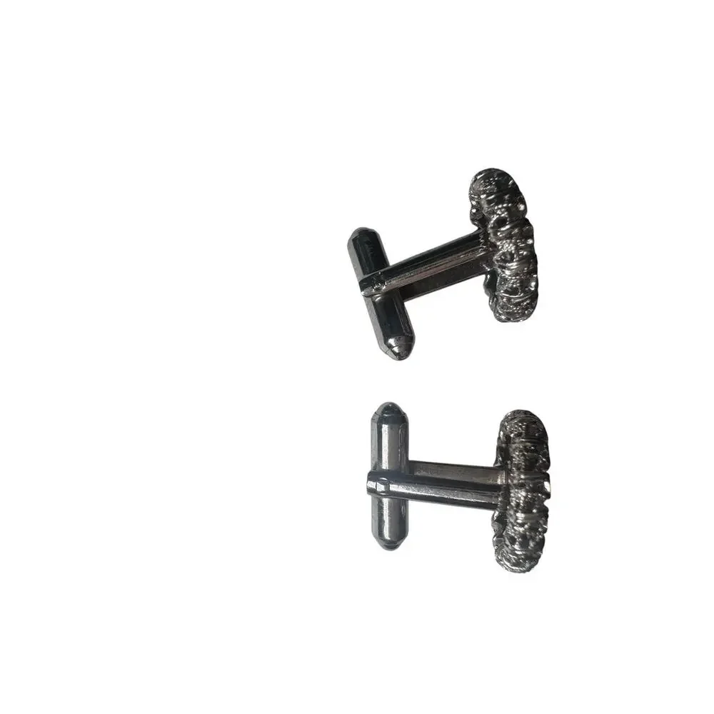 Vintage Silver-Tone Rhinestone Cufflinks – Round Filigree Design